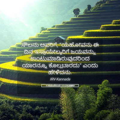 Picture 05 - 1 ಸಮುವೇಲನು 11:13 KANIRV - ಸೌಲನು ಅವರಿಗೆ, - Bible Verse Picture