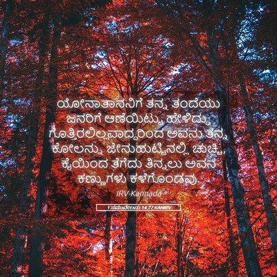 Picture 05 - 1 ಸಮುವೇಲನು 14:27 KANIRV - ಯೋನಾತಾನನಿಗೆ ತನ್ನ - Bible Verse Picture