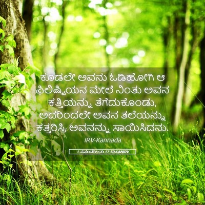 Picture 05 - 1 ಸಮುವೇಲನು 17:50 KANIRV - ಕೂಡಲೇ ಅವನು - Bible Verse Picture