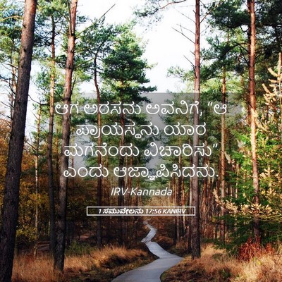 Picture 05 - 1 ಸಮುವೇಲನು 17:56 KANIRV - ಆಗ ಅರಸನು ಅವನಿಗೆ, “ಆ - Bible Verse Picture