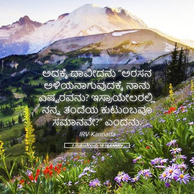 Picture 05 - 1 ಸಮುವೇಲನು 18:18 KANIRV - ಅದಕ್ಕೆ ದಾವೀದನು - Bible Verse Picture