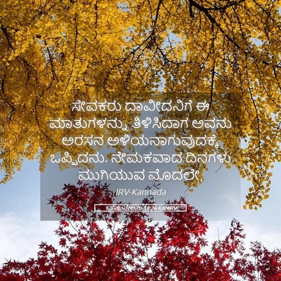 Picture 05 - 1 ಸಮುವೇಲನು 18:26 KANIRV - ಸೇವಕರು ದಾವೀದನಿಗೆ - Bible Verse Picture