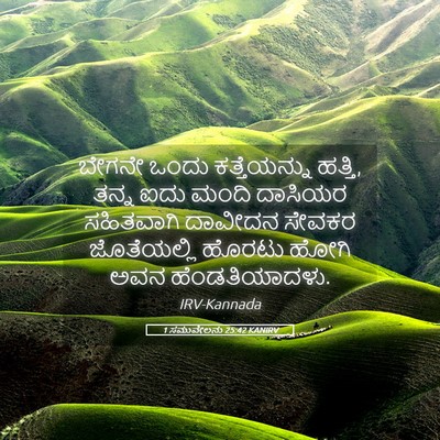 Picture 05 - 1 ಸಮುವೇಲನು 25:42 KANIRV - ಬೇಗನೇ ಒಂದು - Bible Verse Picture