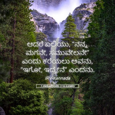 Picture 05 - 1 ಸಮುವೇಲನು 3:16 KANIRV - ಆದರೆ ಏಲಿಯು, “ನನ್ನ - Bible Verse Picture