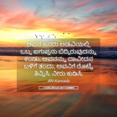 Picture 05 - 1 ಸಮುವೇಲನು 30:11 KANIRV - ಅವನ ಜನರು - Bible Verse Picture