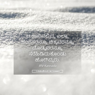 Picture 05 - 1 ಸಮುವೇಲನು 30:2 KANIRV - ಆ ಊರಿನಲ್ಲಿದ್ದ - Bible Verse Picture