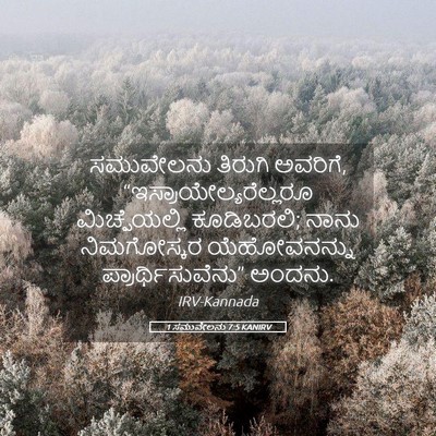 Picture 05 - 1 ಸಮುವೇಲನು 7:5 KANIRV - ಸಮುವೇಲನು ತಿರುಗಿ - Bible Verse Picture