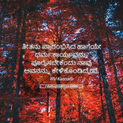 Picture 05 - 2 ಕೊರಿಂಥದವರಿಗೆ 8:6 KANIRV - ತೀತನು ಪ್ರಾರಂಭಿಸಿದ - Bible Verse Picture