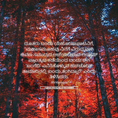 Picture 05 - 2 ಪೂರ್ವಕಾಲವೃತ್ತಾಂತ 20:2 KANIRV - ದೂತರು ಬಂದು - Bible Verse Picture