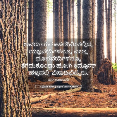 Picture 05 - 2 ಪೂರ್ವಕಾಲವೃತ್ತಾಂತ 30:14 KANIRV - ಅವರು - Bible Verse Picture