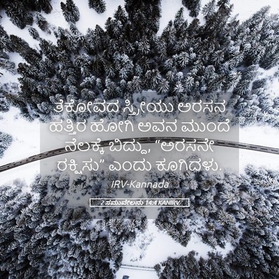 Picture 05 - 2 ಸಮುವೇಲನು 14:4 KANIRV - ತೆಕೋವದ ಸ್ತ್ರೀಯು - Bible Verse Picture