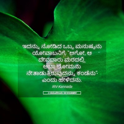 Picture 05 - 2 ಸಮುವೇಲನು 18:10 KANIRV - ಇದನ್ನು ನೋಡಿದ ಒಬ್ಬ - Bible Verse Picture
