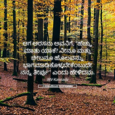 Picture 05 - 2 ಸಮುವೇಲನು 19:29 KANIRV - ಆಗ ಅರಸನು ಅವನಿಗೆ, - Bible Verse Picture