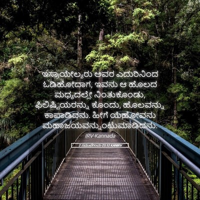 Picture 05 - 2 ಸಮುವೇಲನು 23:12 KANIRV - ಇಸ್ರಾಯೇಲ್ಯರು ಅವರ - Bible Verse Picture