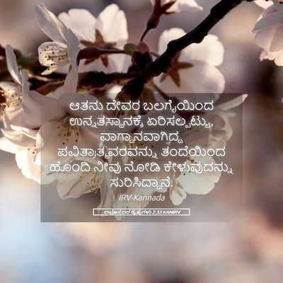 Picture 05 - ಅಪೊಸ್ತಲರ ಕೃತ್ಯಗಳು 2:33 KANIRV - ಆತನು ದೇವರ - Bible Verse Picture
