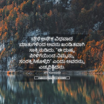 Picture 05 - ಅಪೊಸ್ತಲರ ಕೃತ್ಯಗಳು 2:40 KANIRV - ಬೇರೆ ಅನೇಕ ವಿಧವಾದ - Bible Verse Picture
