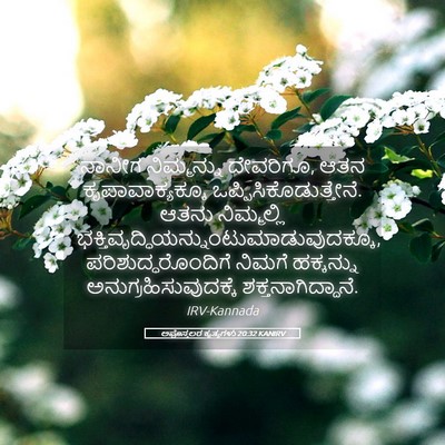 Picture 05 - ಅಪೊಸ್ತಲರ ಕೃತ್ಯಗಳು 20:32 KANIRV - ನಾನೀಗ ನಿಮ್ಮನ್ನು - Bible Verse Picture