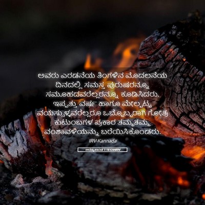 Picture 05 - ಅರಣ್ಯಕಾಂಡ 1:18 KANIRV - ಅವರು ಎರಡನೆಯ - Bible Verse Picture