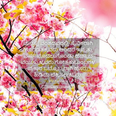 Picture 05 - ಅರಣ್ಯಕಾಂಡ 1:34 KANIRV - ಮನಸ್ಸೆ ವಂಶದವರಲ್ಲಿ - Bible Verse Picture