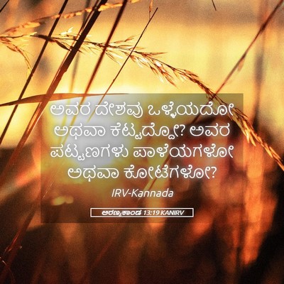 Picture 05 - ಅರಣ್ಯಕಾಂಡ 13:19 KANIRV - ಅವರ ದೇಶವು - Bible Verse Picture