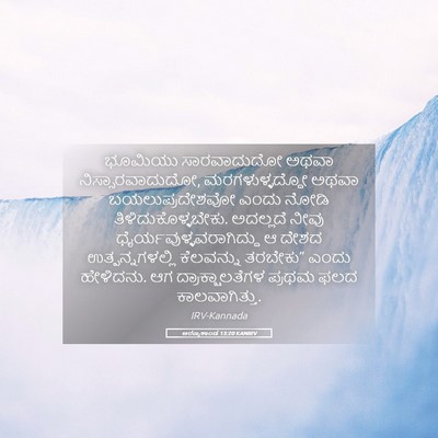 Picture 05 - ಅರಣ್ಯಕಾಂಡ 13:20 KANIRV - ಭೂಮಿಯು ಸಾರವಾದುದೋ - Bible Verse Picture