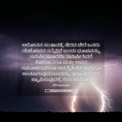 Picture 05 - ಅರಣ್ಯಕಾಂಡ 16:40 KANIRV - ಆರೋನನ ಸಂತಾನಕ್ಕೆ - Bible Verse Picture