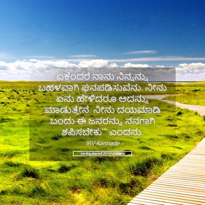 Picture 05 - ಅರಣ್ಯಕಾಂಡ 22:17 KANIRV - ಏಕೆಂದರೆ ನಾನು - Bible Verse Picture
