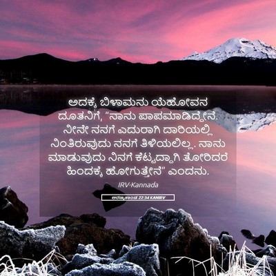 Picture 05 - ಅರಣ್ಯಕಾಂಡ 22:34 KANIRV - ಅದಕ್ಕೆ ಬಿಳಾಮನು - Bible Verse Picture