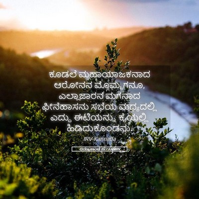 Picture 05 - ಅರಣ್ಯಕಾಂಡ 25:7 KANIRV - ಕೂಡಲೆ ಮಹಾಯಾಜಕನಾದ - Bible Verse Picture