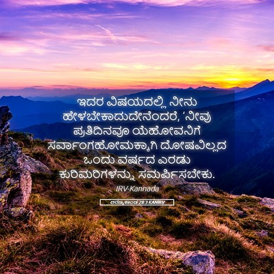 Picture 05 - ಅರಣ್ಯಕಾಂಡ 28:3 KANIRV - ಇದರ ವಿಷಯದಲ್ಲಿ - Bible Verse Picture