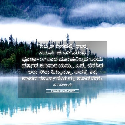 Picture 05 - ಅರಣ್ಯಕಾಂಡ 28:9 KANIRV - “‘ಸಬ್ಬತ್ ದಿನದಲ್ಲಿ - Bible Verse Picture