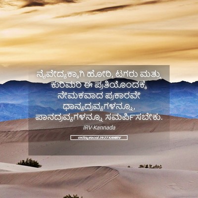 Picture 05 - ಅರಣ್ಯಕಾಂಡ 29:27 KANIRV - ನೈವೇದ್ಯಕ್ಕಾಗಿ - Bible Verse Picture