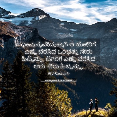 Picture 05 - ಅರಣ್ಯಕಾಂಡ 29:3 KANIRV -  - Bible Verse Picture