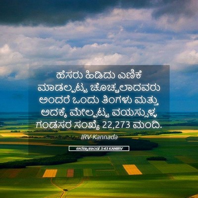 Picture 05 - ಅರಣ್ಯಕಾಂಡ 3:43 KANIRV - ಹೆಸರು ಹಿಡಿದು - Bible Verse Picture