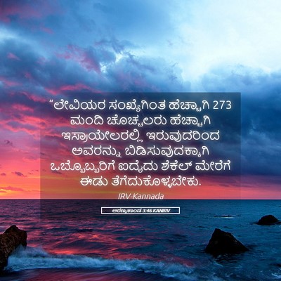 Picture 05 - ಅರಣ್ಯಕಾಂಡ 3:46 KANIRV - “ಲೇವಿಯರ - Bible Verse Picture