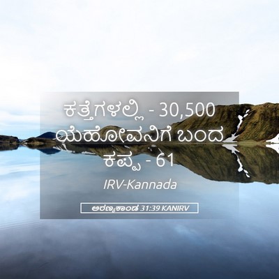 Picture 05 - ಅರಣ್ಯಕಾಂಡ 31:39 KANIRV - ಕತ್ತೆಗಳಲ್ಲಿ - 30,500 - Bible Verse Picture