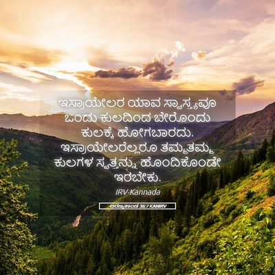Picture 05 - ಅರಣ್ಯಕಾಂಡ 36:7 KANIRV - ಇಸ್ರಾಯೇಲರ ಯಾವ - Bible Verse Picture
