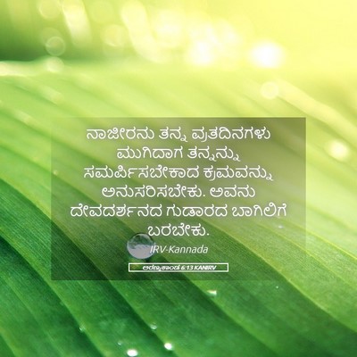 Picture 05 - ಅರಣ್ಯಕಾಂಡ 6:13 KANIRV - ನಾಜೀರನು ತನ್ನ - Bible Verse Picture