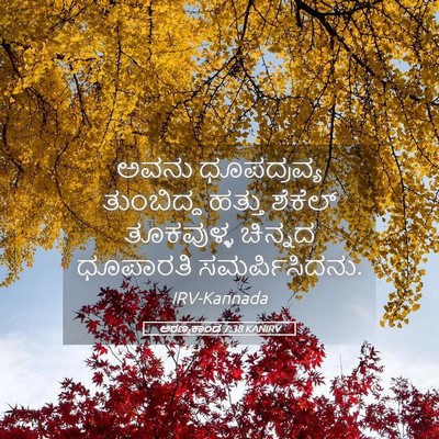 Picture 05 - ಅರಣ್ಯಕಾಂಡ 7:38 KANIRV - ಅವನು ಧೂಪದ್ರವ್ಯ - Bible Verse Picture