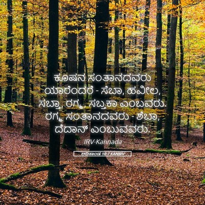 Picture 05 - ಆದಿಕಾಂಡ 10:7 KANIRV - ಕೂಷನ ಸಂತಾನದವರು - Bible Verse Picture