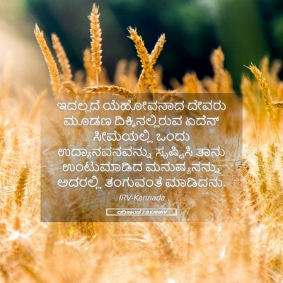 Picture 05 - ಆದಿಕಾಂಡ 2:8 KANIRV - ಇದಲ್ಲದೆ ಯೆಹೋವನಾದ - Bible Verse Picture
