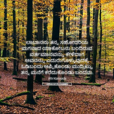 Picture 05 - ಆದಿಕಾಂಡ 29:13 KANIRV - ಲಾಬಾನನು ತನ್ನ - Bible Verse Picture