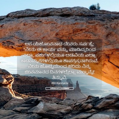 Picture 05 - ಆದಿಕಾಂಡ 3:14 KANIRV - ಆಗ ಯೆಹೋವನಾದ ದೇವರು - Bible Verse Picture