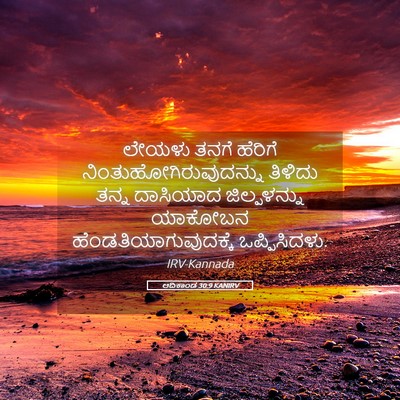 Picture 05 - ಆದಿಕಾಂಡ 30:9 KANIRV - ಲೇಯಳು ತನಗೆ ಹೆರಿಗೆ - Bible Verse Picture