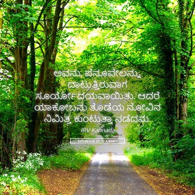 Picture 05 - ಆದಿಕಾಂಡ 32:31 KANIRV - ಅವನು, ಪೆನೂವೇಲನ್ನು - Bible Verse Picture