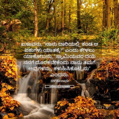 Picture 05 - ಆದಿಕಾಂಡ 33:8 KANIRV - ಏಸಾವನು, “ನಾನು - Bible Verse Picture