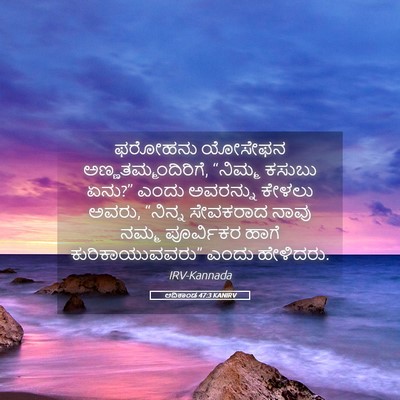 Picture 05 - ಆದಿಕಾಂಡ 47:3 KANIRV - ಫರೋಹನು ಯೋಸೇಫನ - Bible Verse Picture