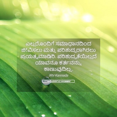 Picture 05 - ಇಬ್ರಿಯರಿಗೆ 12:14 KANIRV - ಎಲ್ಲರೊಂದಿಗೆ - Bible Verse Picture
