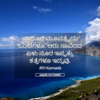 Picture 05 - ಎಜ್ರನು 2:67 KANIRV - ನಾನೂರ ಮೂವತ್ತೈದು - Bible Verse Picture