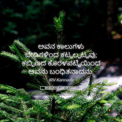 Picture 05 - ಕೀರ್ತನೆಗಳು 105:18 KANIRV - ಅವನ ಕಾಲುಗಳು - Bible Verse Picture